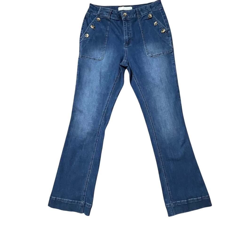 Est. 1946 Denim High Rise Sailor Button Flare Jeans Blue Size 10